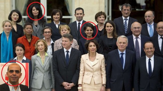 French Cabinet with 3 Muslim Ministers 2012