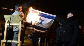 Hungarian MP Balazs Lenhardt Burns Israeli Flag
