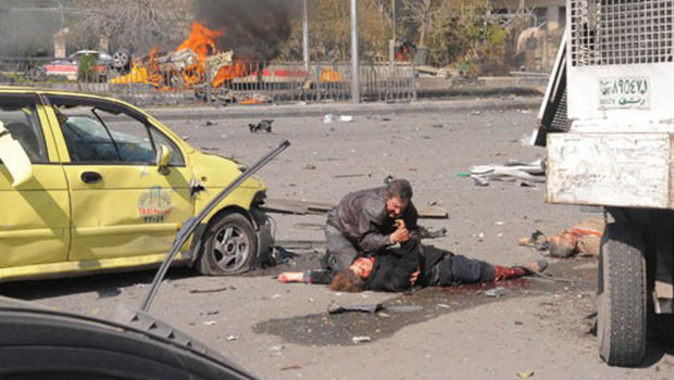A Suicide Car Bomb Blast in Damascus 21 Feb 2013