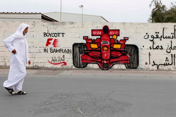 Boycott Bahrain GP Grafitti