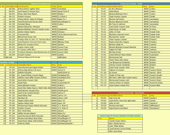 Election Candidates for Election 2013