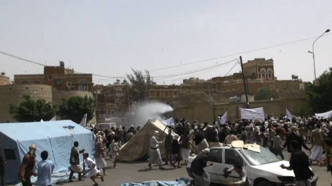 10 Houthi Protesters Killed By Security Forces , Sana , Yemen