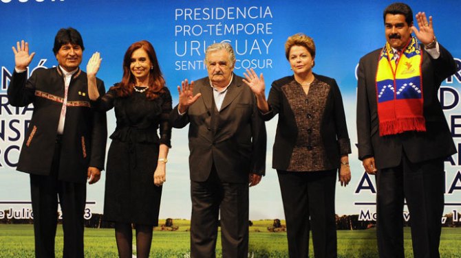 South American Head of States Protest against the Bolivian President Planse Hijack