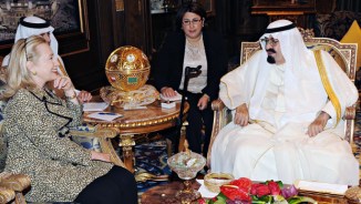 Saudi King Abdullah with Hilary Clinton