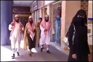 Saudi Religious Police chasing Woman