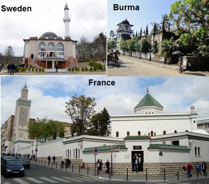 Mosques Attacked in Sweden , France & Burma