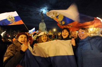 Pro Russian Crimean Cleberate the Victory in Refrendum