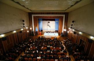 Delegates attend the Kurultai, the assembly of Crimea Tatars, in Bakhchisaray