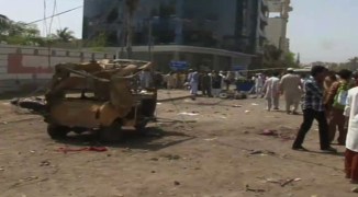 Bomb Blast @ Ch. Khaliq uz Zaman Road Clifton , Karachi , Pakistan
