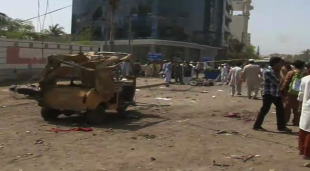Bomb Blast @ Ch. Khaliq uz Zaman Road Clifton , Karachi , Pakistan