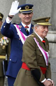 King Juan Carlos with Crown Prince Felipe