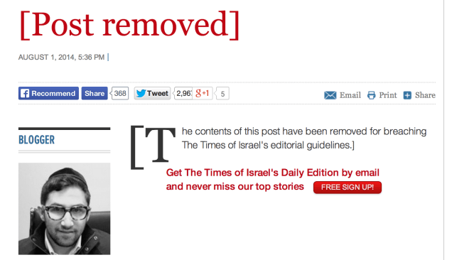 Times of Israel , When Genocide is Permissible. a