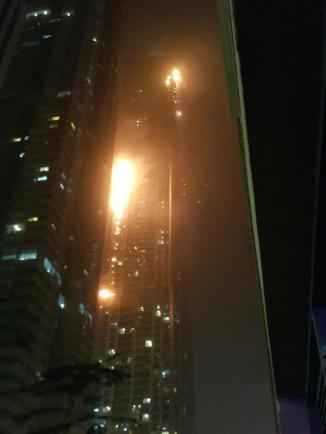 Marina Tower , Dubai Fire e