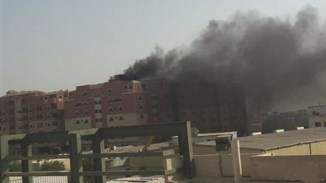 Fire in Saudi Residential Complex. a