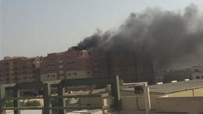 Fire in Saudi Residential Complex. a