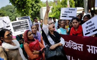 Indian Women Protest at Saudi Embassy Against Diplomat Accused of Rape