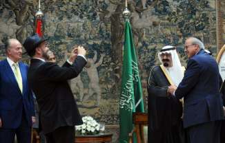 Saudi King Abdullah with Israeli President Benjamin Netanyahu